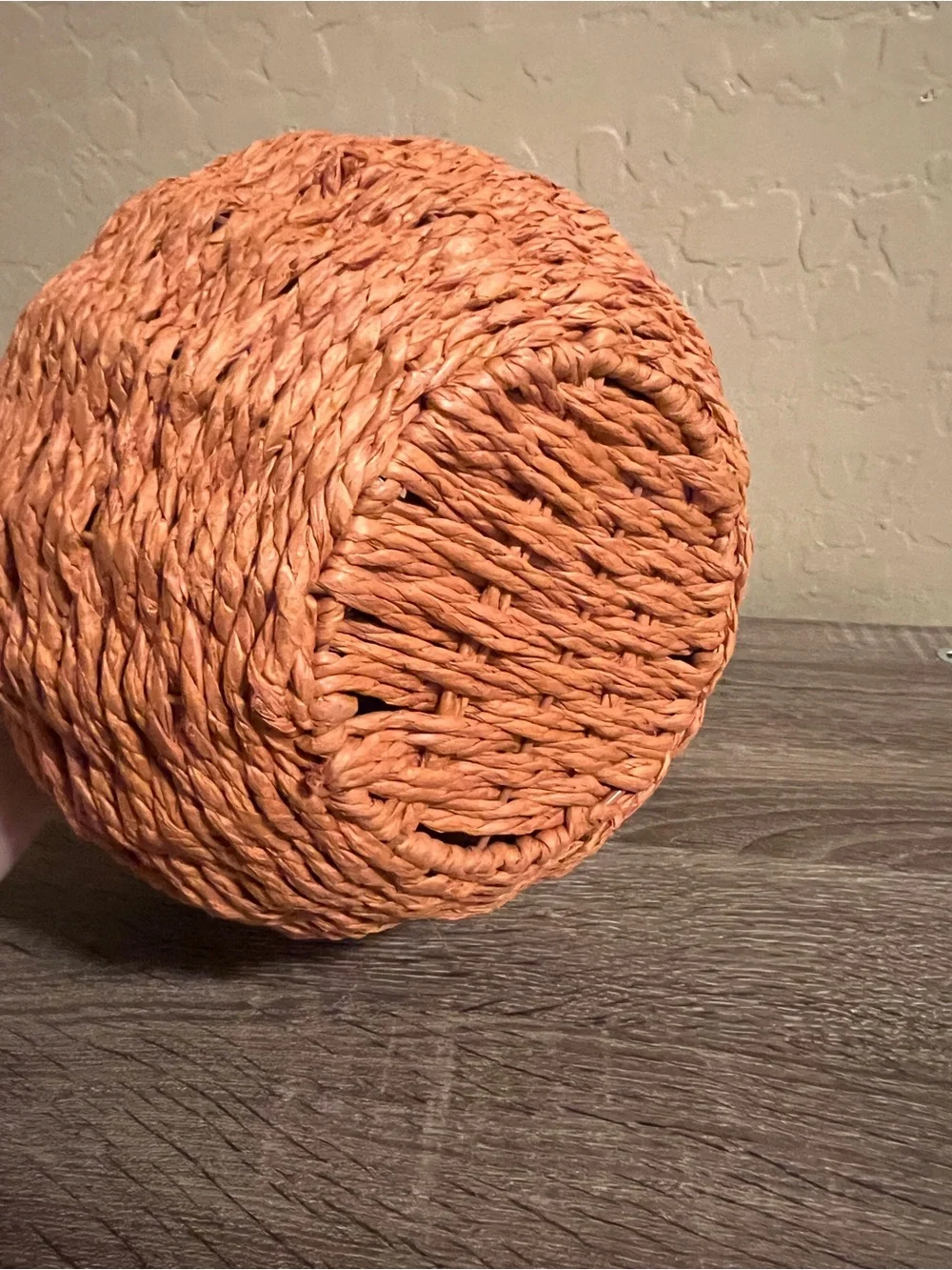 Target Bullseye Pumpkin Basket Orange Wicker Lid NWOT